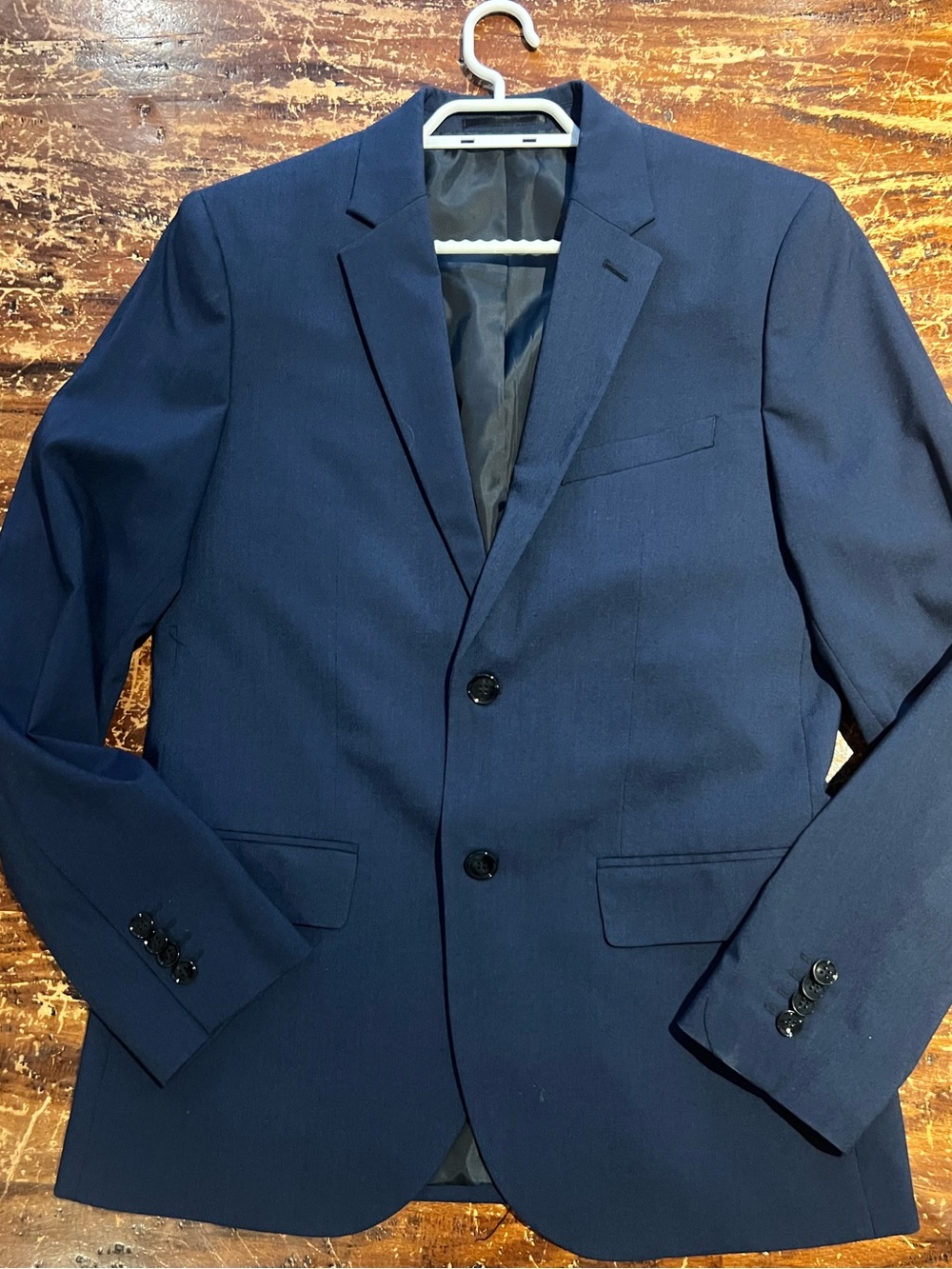 H&M Navy Two-Button Blazer - Tailored Sport Coat